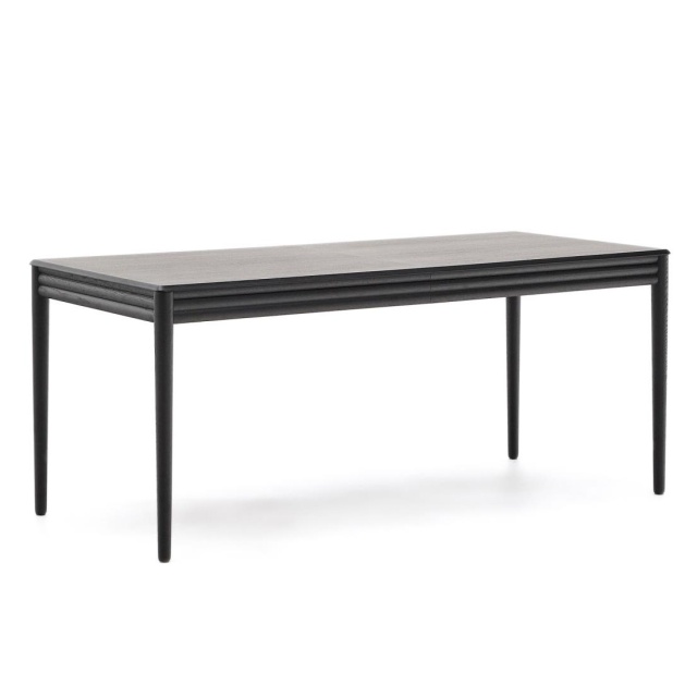 Masa dining extensibila neagra din lemn 90x160(200) cm Lenon Kave Home