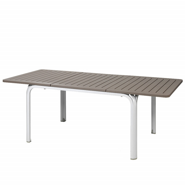 Masa dining extensibila pentru exterior gri/alba din aluminiu 100x140(210) cm Alloro Nardi