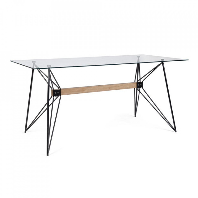 Masa dining maro/neagra din metal 80x160 cm Primary Bizzotto