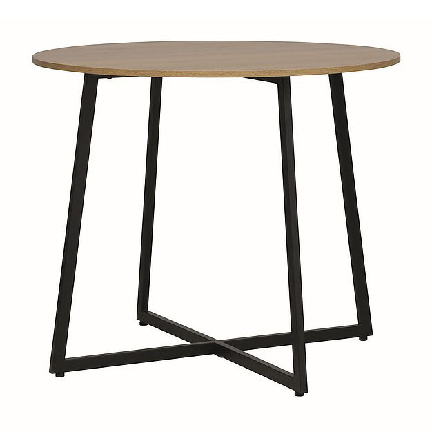 Masa dining maro/neagra din PAL si metal 90 cm Luna The Home Collection