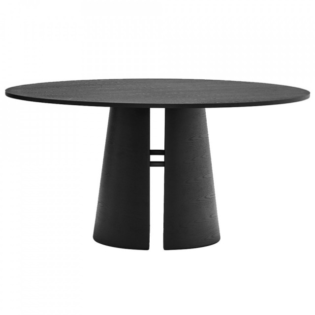 Masa dining neagra din lemn 157 cm Cep Teulat