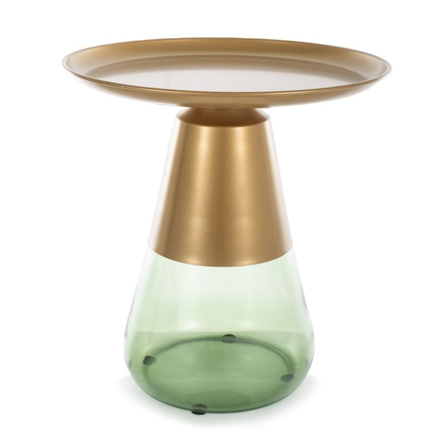 Masa laterala aurie/verde din metal 50 cm Tiffany The Home Collection
