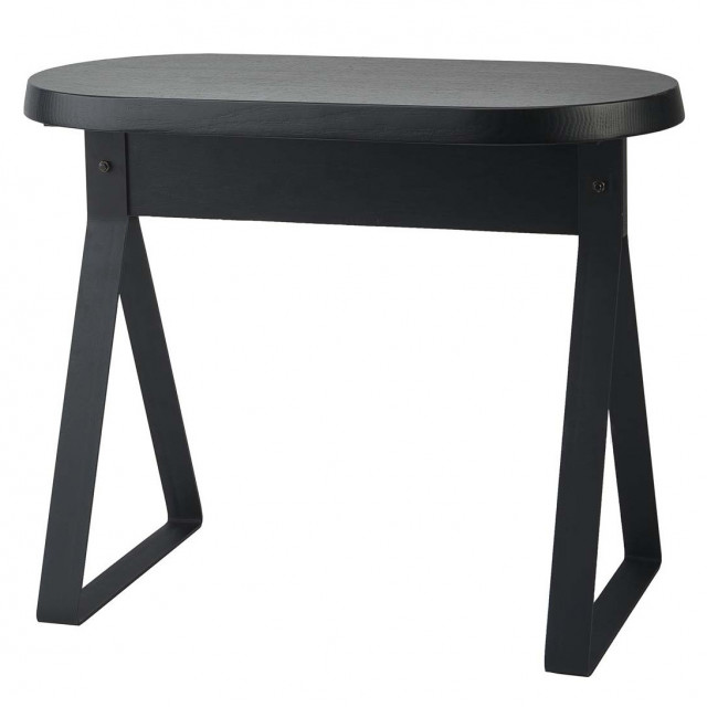 Masa laterala neagra din lemn de stejar 30x60 cm Bryn Aquanova