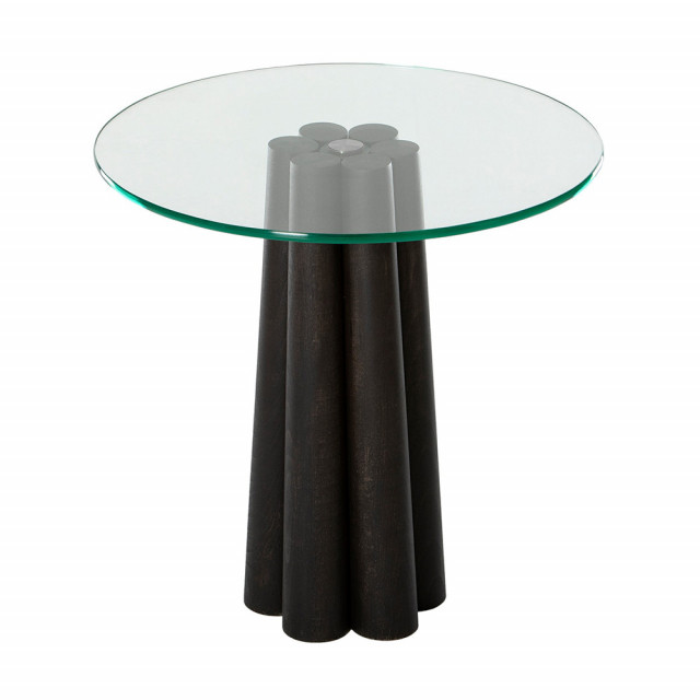 Masa laterala transparenta/neagra din lemn 50 cm Thales The Home Collection