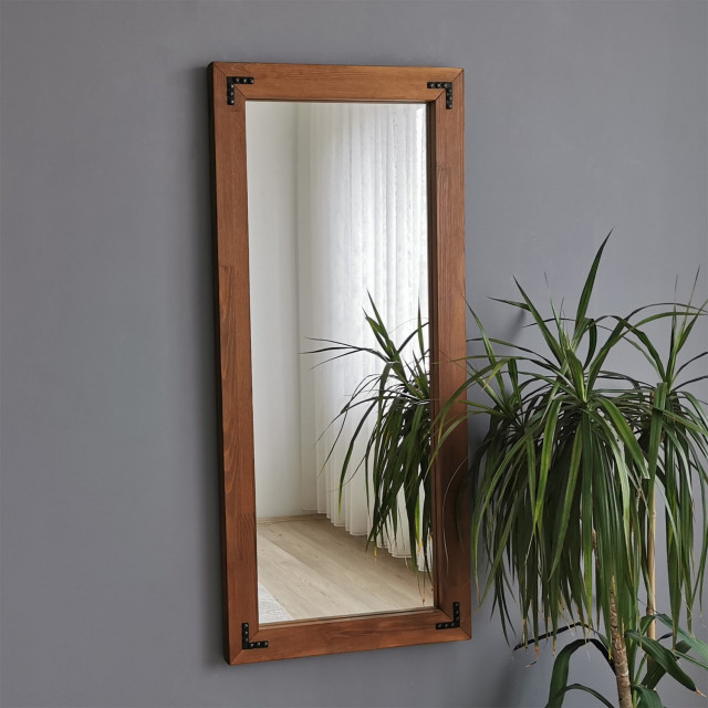 Oglinda dreptunghiulara maro din lemn 50x110 cm Kiha Up The Home Collection