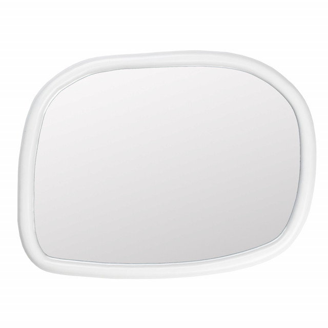 Oglinda ovala alba din lemn 55x73 cm Looks Zuiver