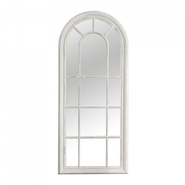 Oglinda ovala gri antichizata/alba din lemn 60x140 cm Castillo The Home Collection