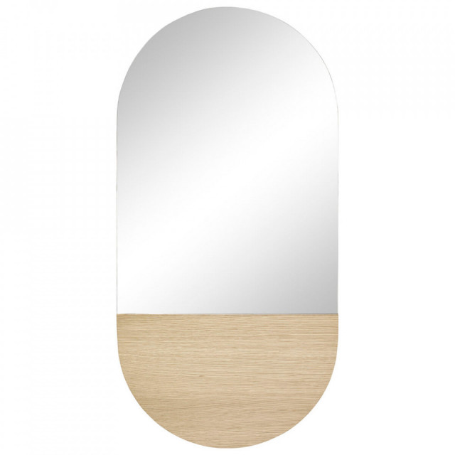 Oglinda ovala maro din lemn 50x100 cm Crescent Hubsch