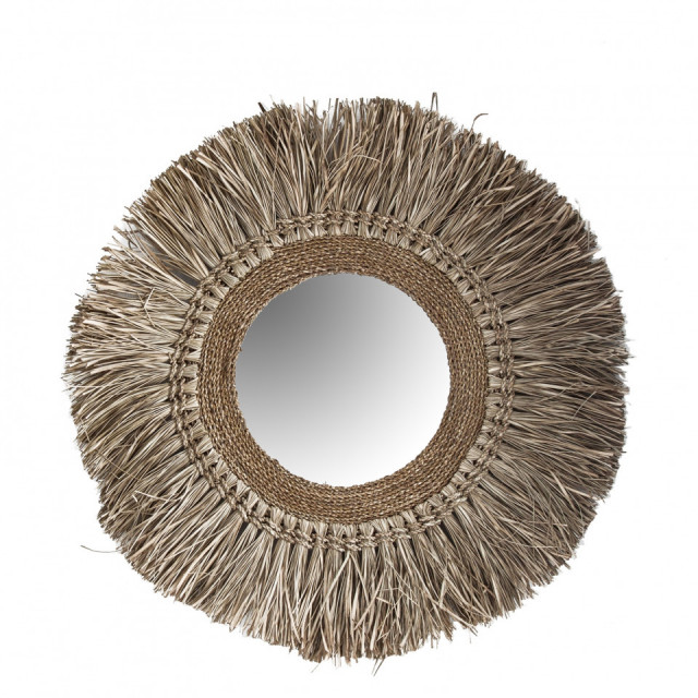 Oglinda rotunda maro din lemn tropical 80 cm Angeles Vical Home