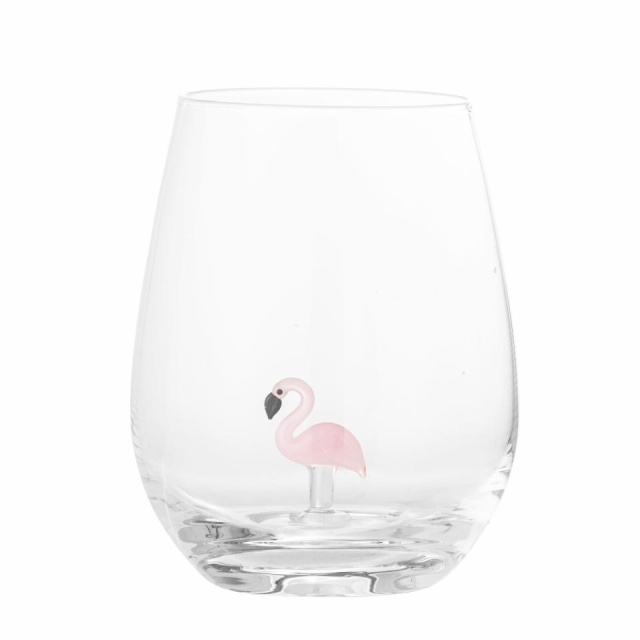 Pahar transparent din sticla 560 ml Misa Flamingo Bloomingville