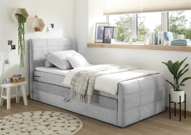 Pat argintiu din textil 100x200 cm Kuba The Home Collection