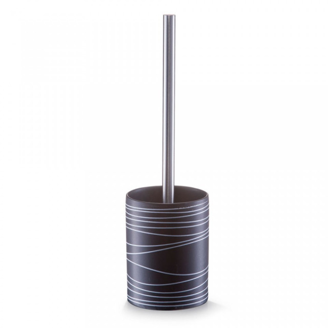 Perie toaleta neagra/alba din ceramica si inox Modern Feel Black Zeller