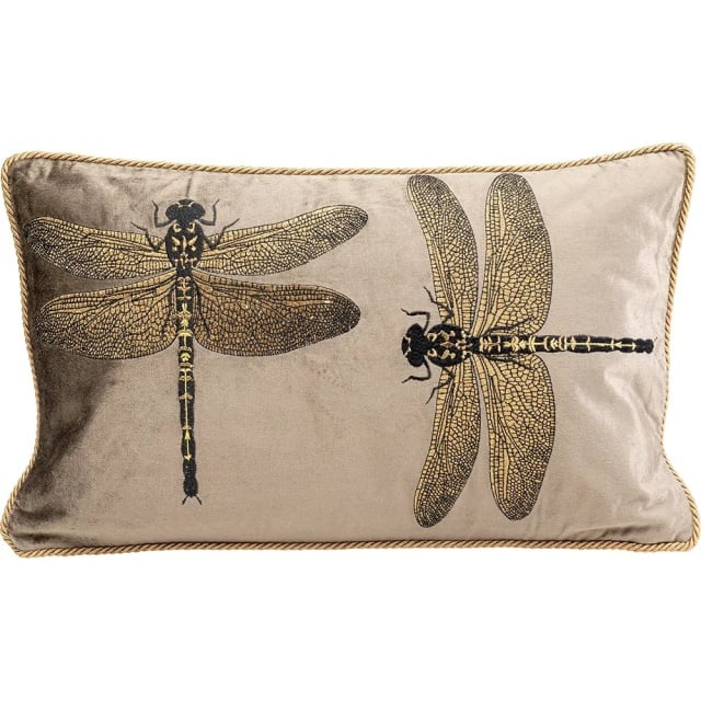 Perna dreptunghiulara maro din bumbac 30x50 cm Glitter Dragonfly Kare