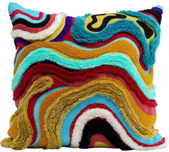 Perna patrata multicolora din bumbac 45x45 cm Waves Kare