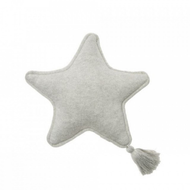Perna pentru copii gri din bumbac 25x25 cm Twinkle Star Lorena Canals