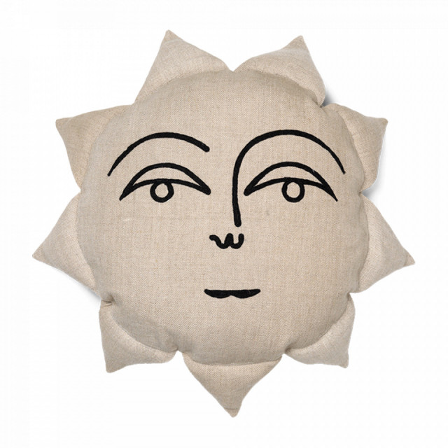 Perna rotunda crem din fibre naturale 35 cm Sun Ferm Living
