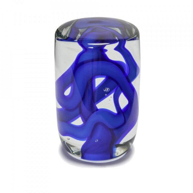 Prespapier albastru/transparent din sticla 14 cm Stream Hubsch