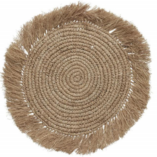 Protectie masa rotunda maro din fibre naturale 42 cm Romia Lene Bjerre