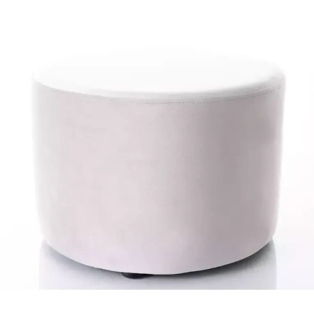 Puf rotund gri deschis din textil 43 cm Doti A The Home Collection