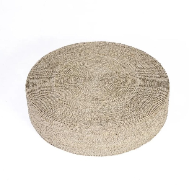 Puf rotund maro din fibre naturale 100 cm Huge Bazar Bizar