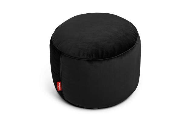 Puf rotund negru din catifea 50 cm Point Velvet Fatboy