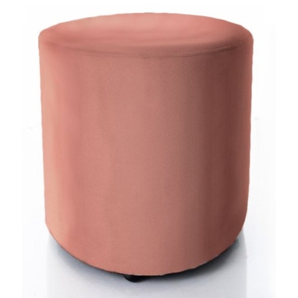 Puf rotund roz din catifea 38 cm Doti B The Home Collection