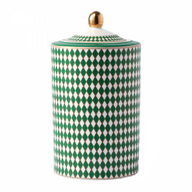 Recipient cu capac alb/verde din ceramica 14x23 cm Chess Pols Potten
