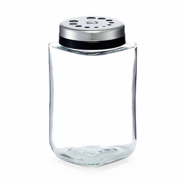 Recipient transparent/gri din sticla si metal 190 ml Spice Shaker Zeller