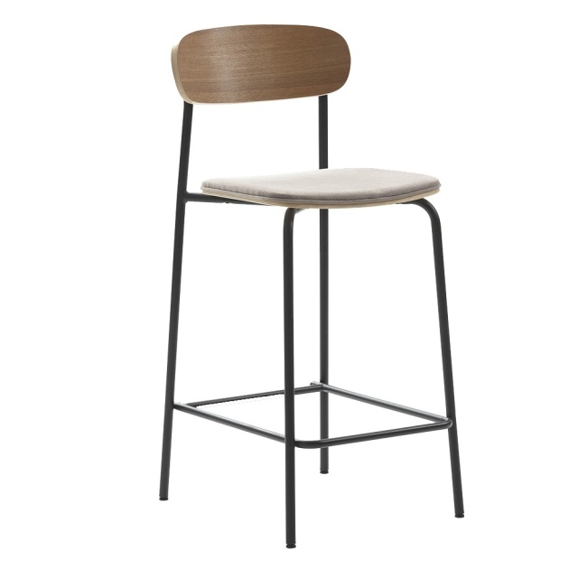 Scaun bar grej/negru din metal Adriana The Home Collection