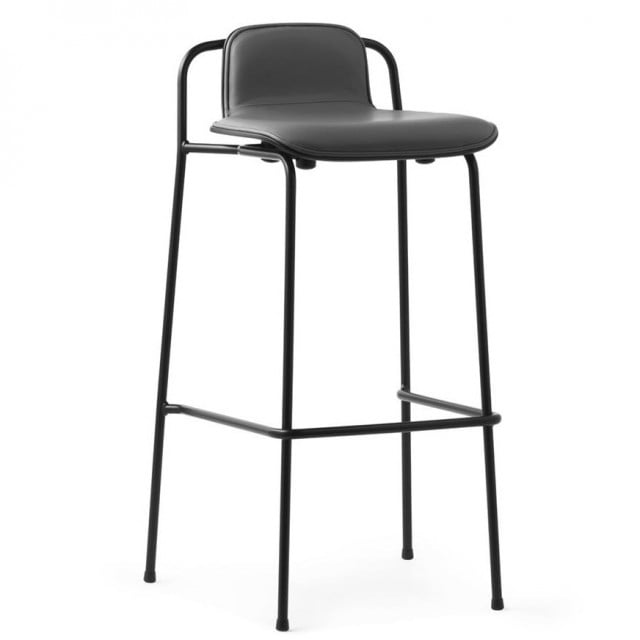 Scaun bar gri/negru din piele ecologica Studio Normann Copenhagen