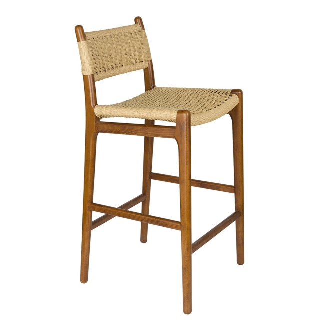 Scaun bar maro din metal Cecile Walnut Dutchbone
