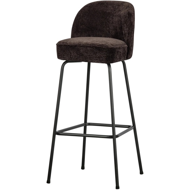 Scaun bar maro inchis din textil Vogue High Chenille Woood