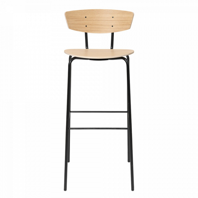 Scaun bar maro/negru din metal Herman Hight Ferm Living