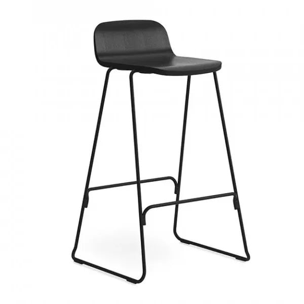 Scaun bar negru din lemn Just Oak Normann Copenhagen