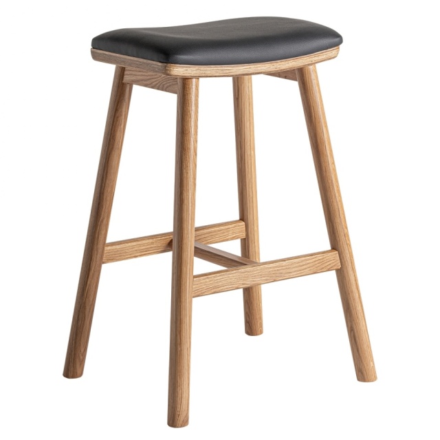 Scaun bar negru/maro din piele ecologica Marciac Vical Home