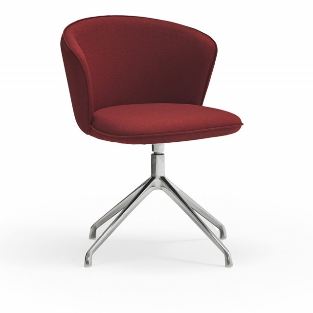 Scaun birou rosu/argintiu din textil si metal Add Teulat