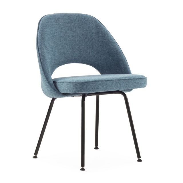Scaun dining albastru/negru din textil Lorette Thai Natura