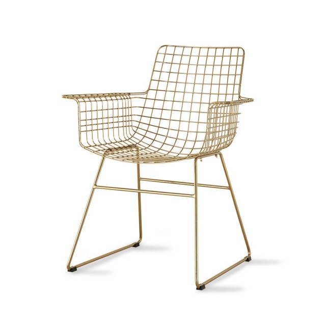 Scaun dining auriu din metal Diana HKliving