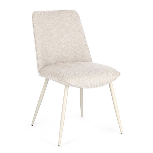 Scaun dining bej din textil Cora Bizzotto