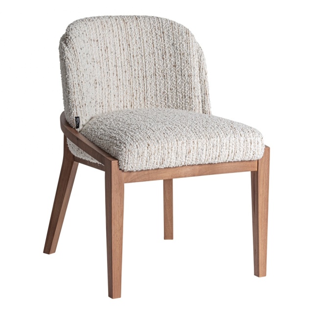 Scaun dining bej/maro din textil Erbach Vical Home