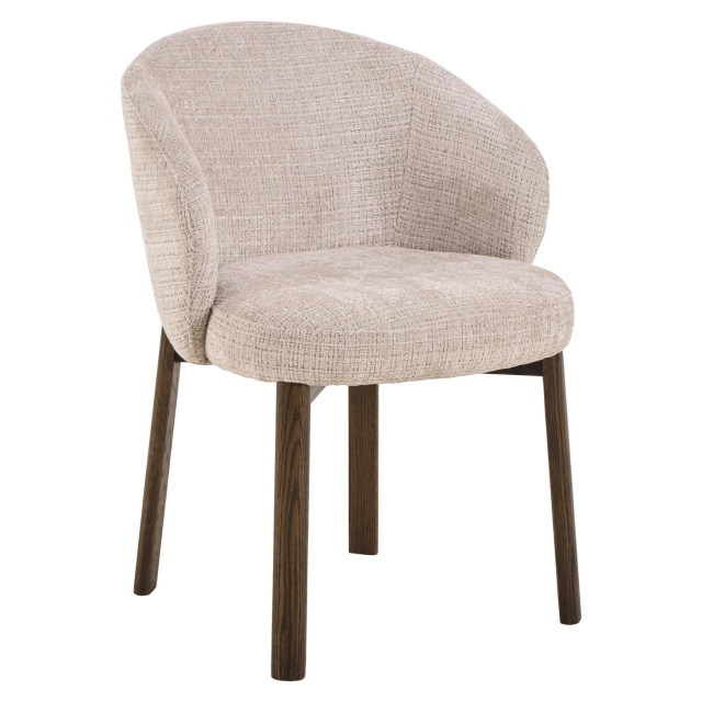 Scaun dining bej/maro inchis din textil Darlene Actona Company