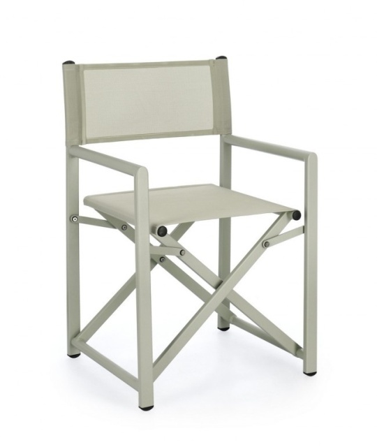Scaun dining exterior pliabil gri din metal Taylor Bizzotto