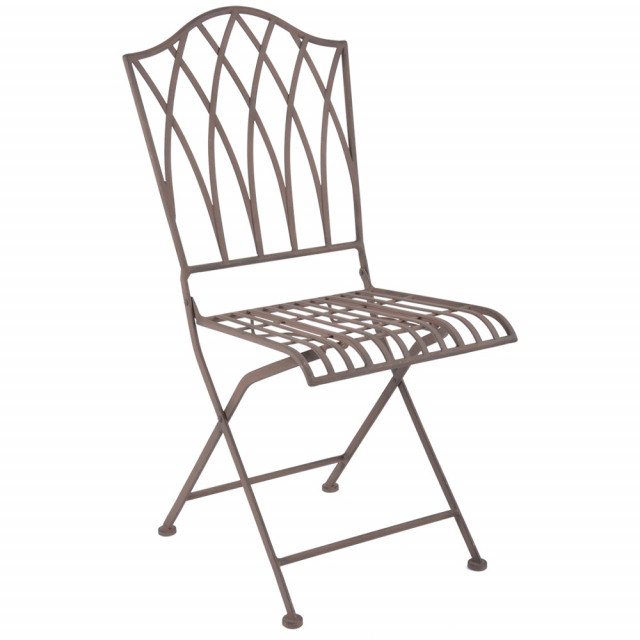 Scaun dining exterior pliabil maro din metal Zunia Esschert Design