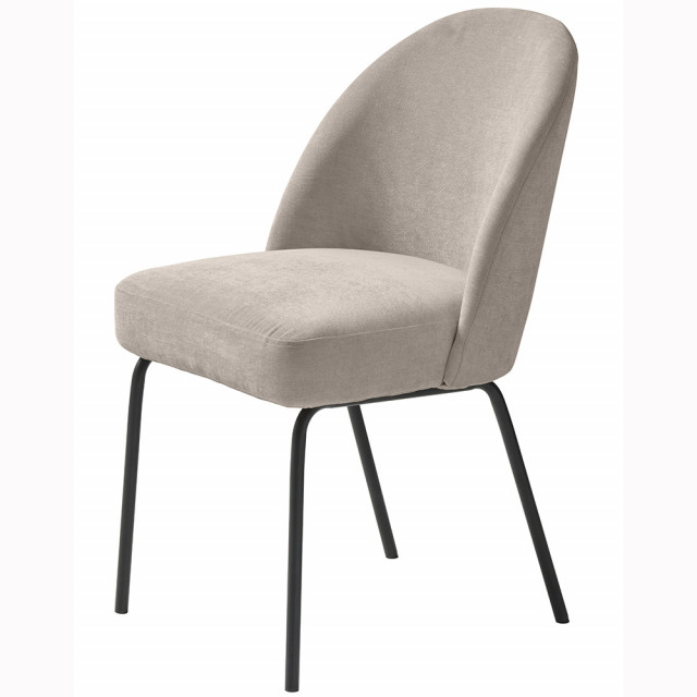 Scaun dining gri din catifea si metal Creston Unique Furniture