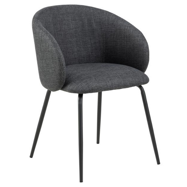 Scaun dining gri inchis/negru din textil Eleanor Basel Actona Company