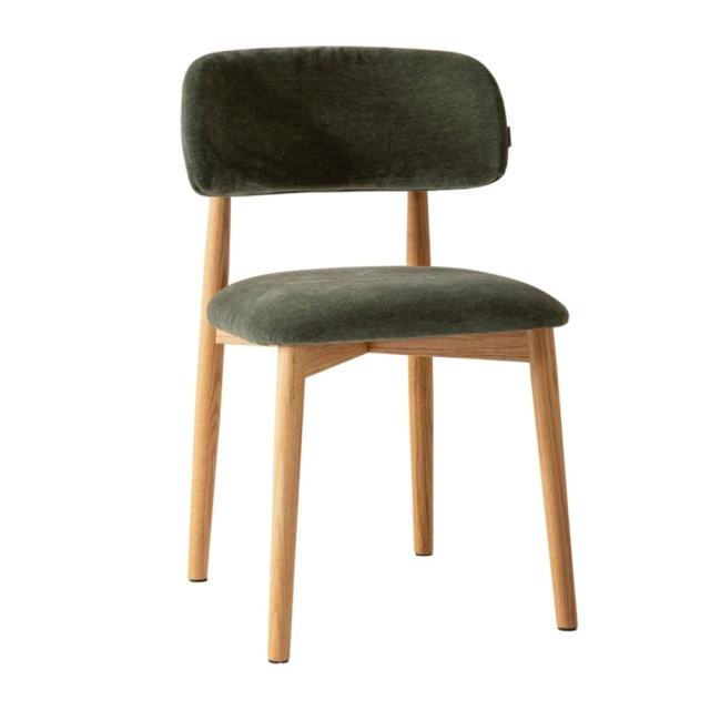 Scaun dining kaki din catifea Efiie Besolux
