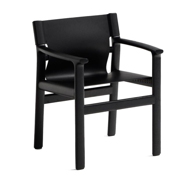 Scaun dining negru din piele ecologica Jan Kave Home