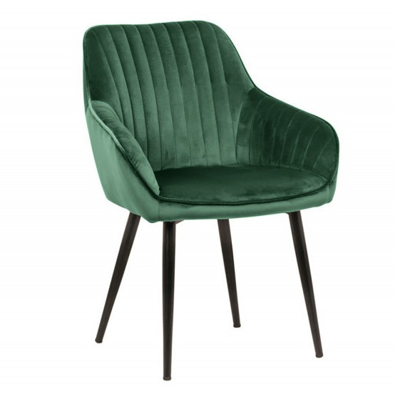 Scaun dining verde din metal si catifea Turin The Home Collection
