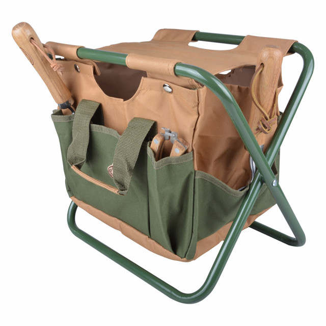 Scaunel maro/verde din fibre sintetice Vettunia Esschert Design