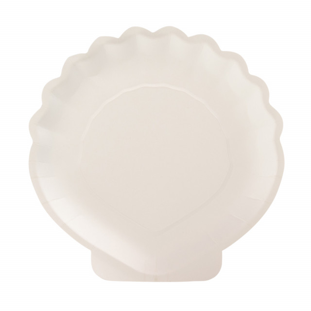 Set 10 farfurii multicolore din hartie 23x23 cm Shell Shape Esschert Design